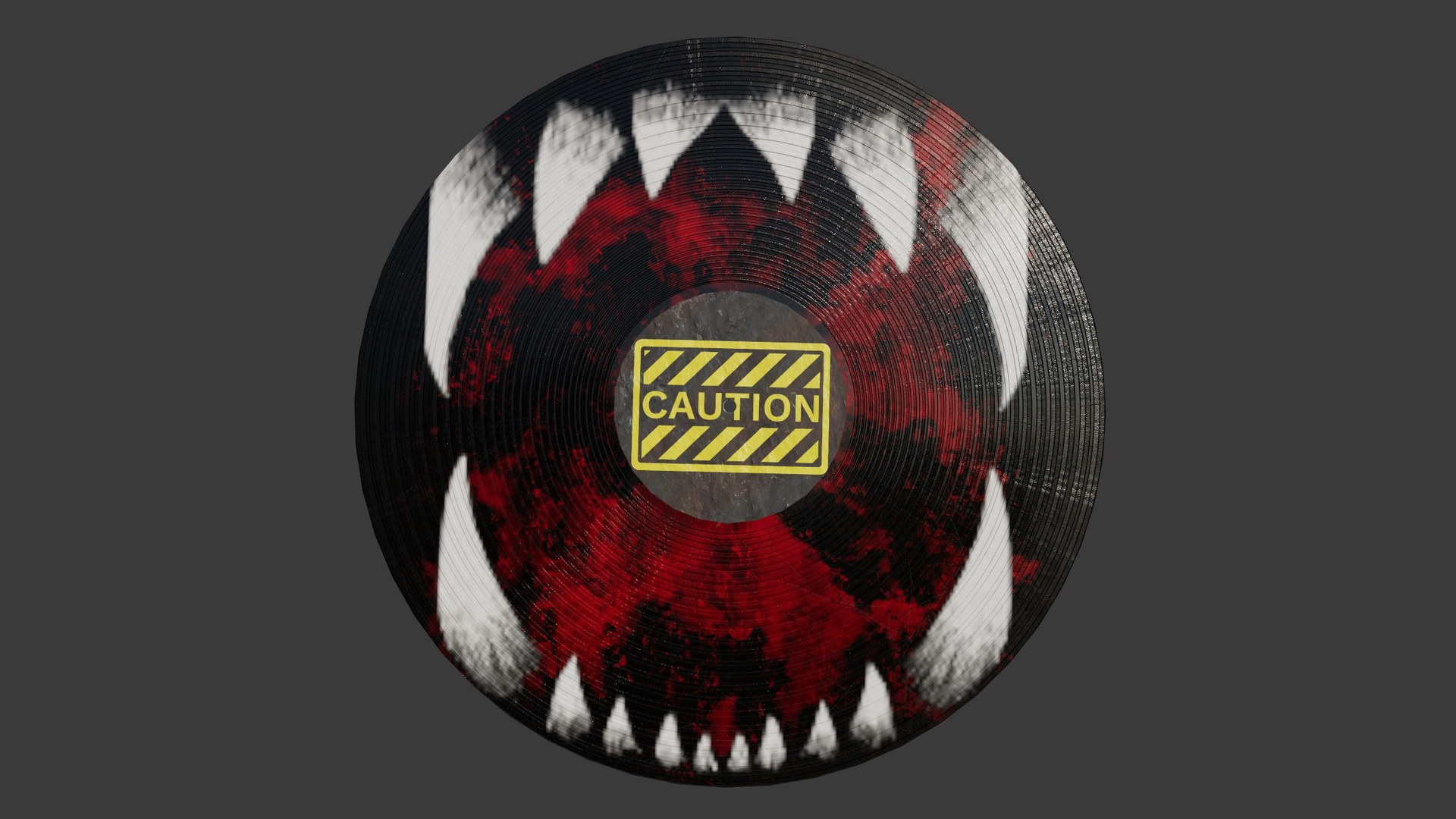 Beast pressing — pattern generated in the material editor, label and all.
